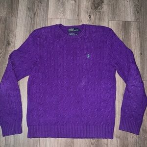 polo Ralph Lauren cable knit sweater purple large